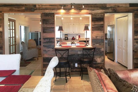 The passthrough to the living space. Check out that barn wood!