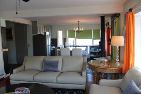 View from TV into kitchen.