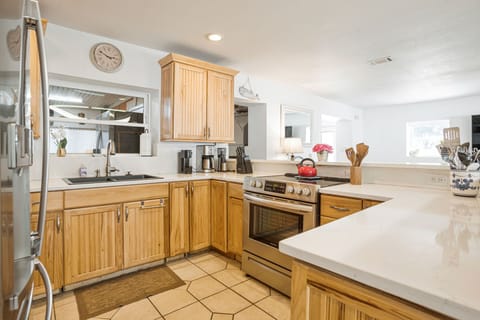 Kitchen with new Quartz Countertop.