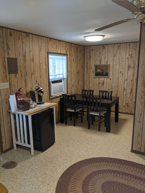 Table area in the Guest House.  Small fridge & Coffee station.