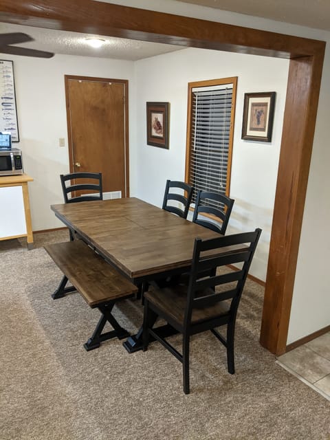 Dining table in the Main House.