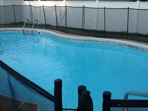 Child safety fence with gate access.