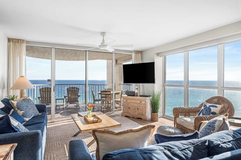 Living room with Panoramic Gulf views