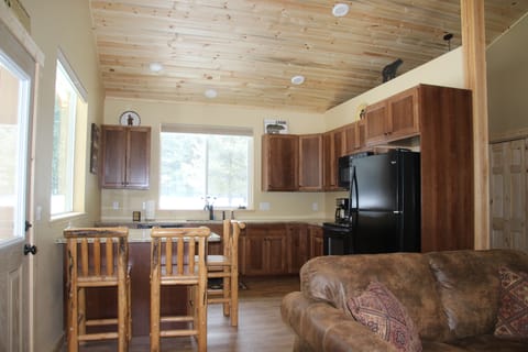 Dining area and kitchen with views of the Cabinet mountains
