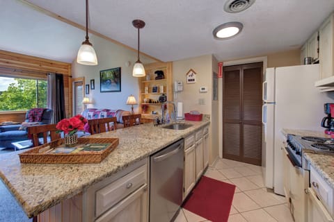 The kitchen is fully stocked for meal preparation