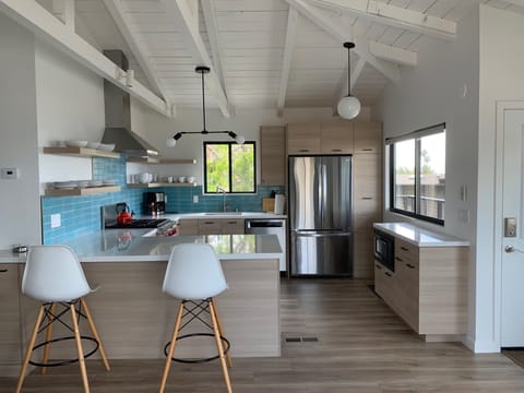 Dining counter and kitchen