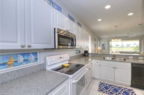 Kitchen is very well stocked and, with openings at both end, works very well.
