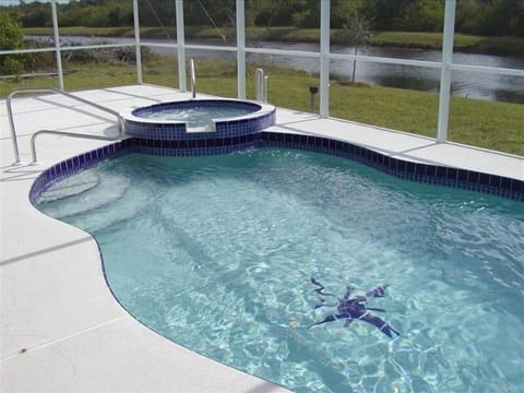 Spa and pool.  Extended Deck.  Pool has electric boost heater. Spa heats to 85'F