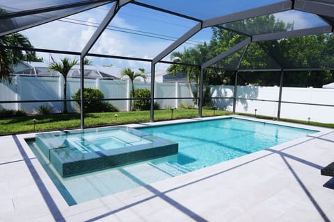 Heated saltwater pool — swim year-round, no pool heat fee ever
