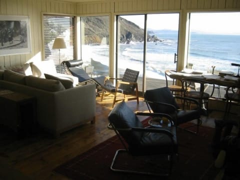 Living room with view of San Francisco. 
