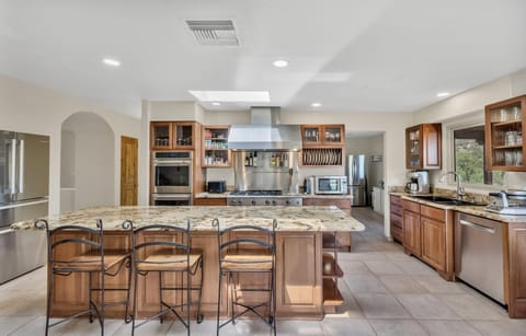 Large kitchen with high-end modern appliances