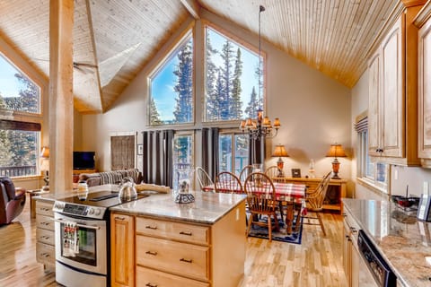 The home has high lofted ceilings with amazing views!