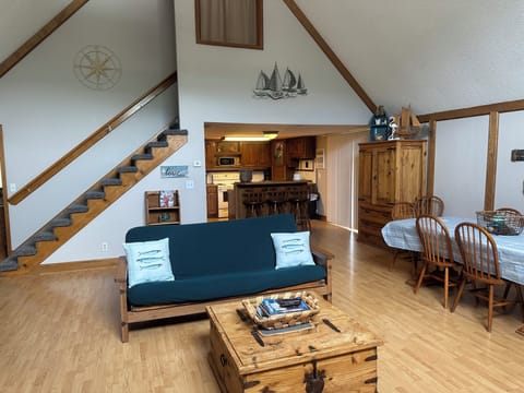 Living room second couch also turns into bed