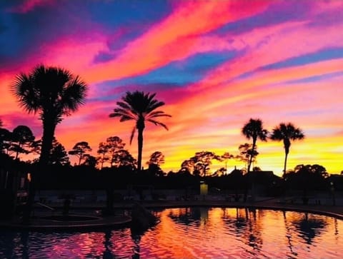 Beautiful view from the pool area at The Purple Parrot Resort.