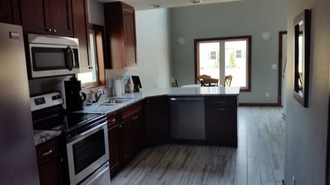 Kitchen with stainless steel appliances 