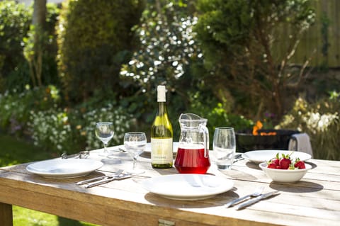 The shared garden and BBQ area