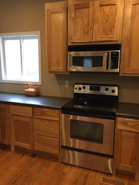 Kitchen with plenty of counter space and cabinets