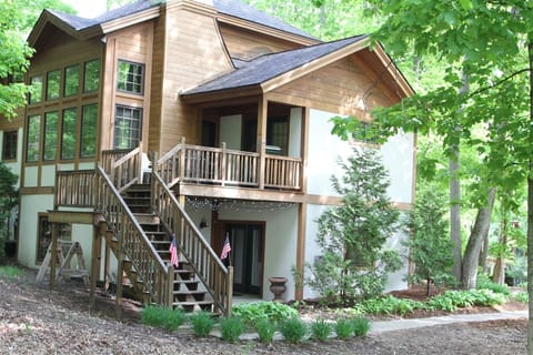 View of the side/back of our Boyne home.  Three levels to enjoy!
