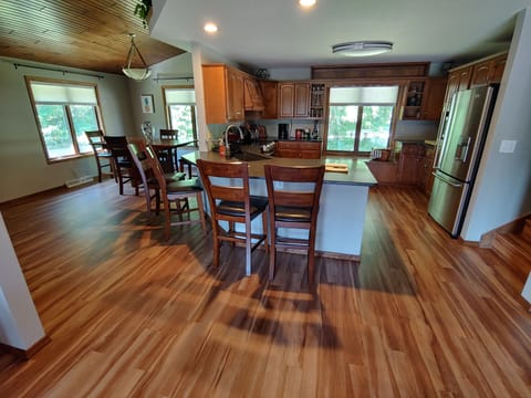 Dining room and kitchen...