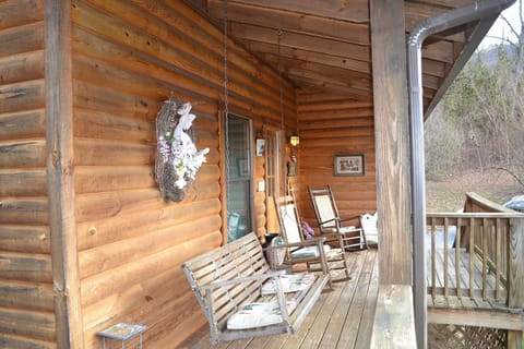 Front porch with swing and rockers