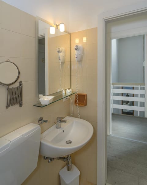 Shower, free toiletries, hair dryer, bidet