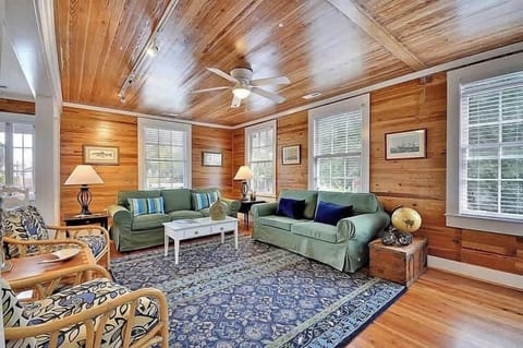 The living room is open and comfy.