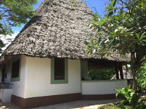 The Cottage side view with traditional laundry area 