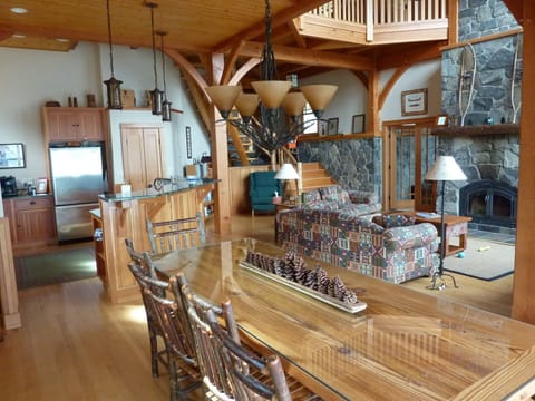 Dining area facing great room and kitchen. 