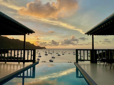 Stunning beachfront view from Turtle Point villa