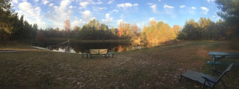 Panarama shot of pond in Autumn