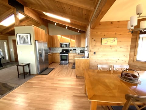 View from deck into house