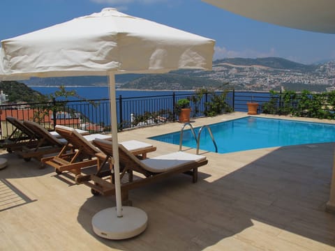 View over Kalkan Bay from the pool