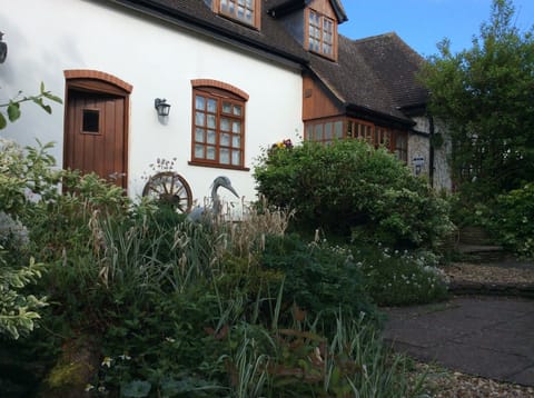 Heron View porch and fish pond