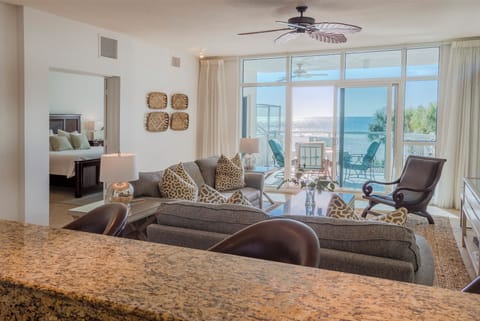 CLEAN! Inside looking out with high ceilings and open concept living