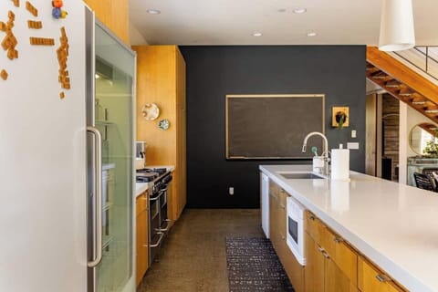 Large commercial fridge and freezer.