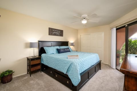 King sized bed with lots of storage.