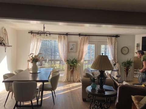 Dining area with lake view