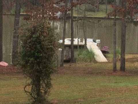 View from screen porch looking at lake