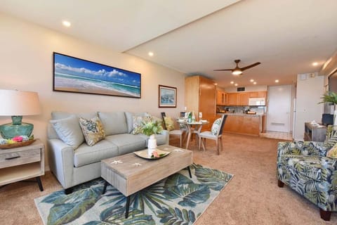 Relax in the inviting living room, complete with a comfortable sleeper sofa