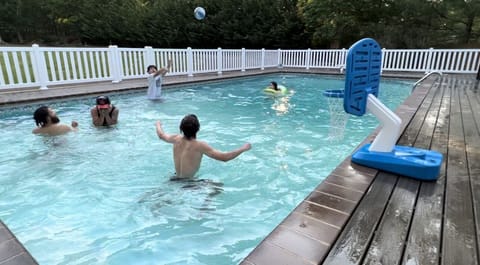 Added 4’ in the low end of pool so younger kids can enjoy more of the pool.