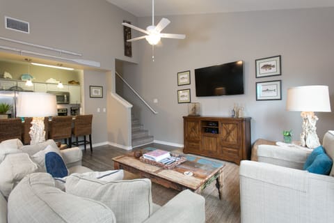 Living area with smart tv