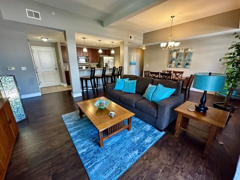 Large living area with open and spacious floor plan. Sofa sleeper w/ queen bed