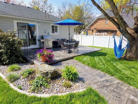 Recently updated back yard set up for bright summer days.