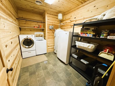 Laundry and extra fridge