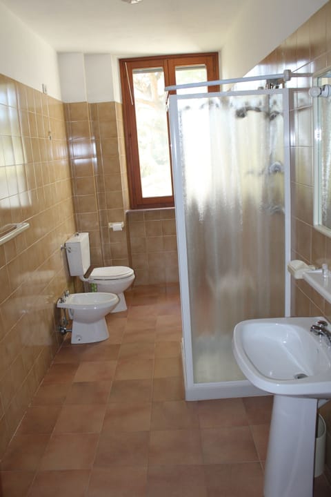 Shower, free toiletries, hair dryer, bathrobes