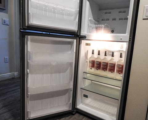 Apartment sized fridge with room for all of your favorite snacks and beveridges