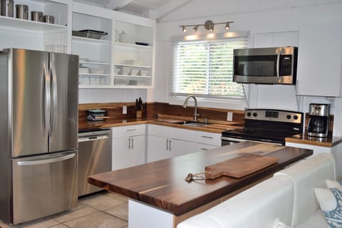 New lower cabinets, countertop and sink