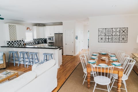 living, dining, kitchen