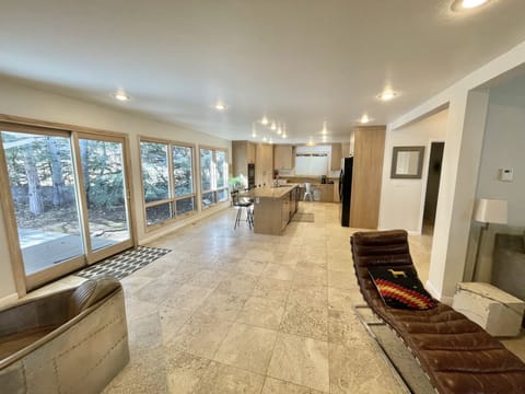 main room with living area, kitchen and dining room 