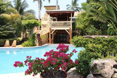 Stairs to rooftop deck--fabulous 360 degree view!